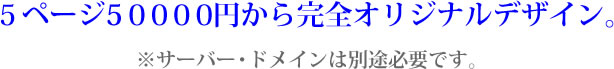 ５ページ5００００円から完全オリジナルデザイン。